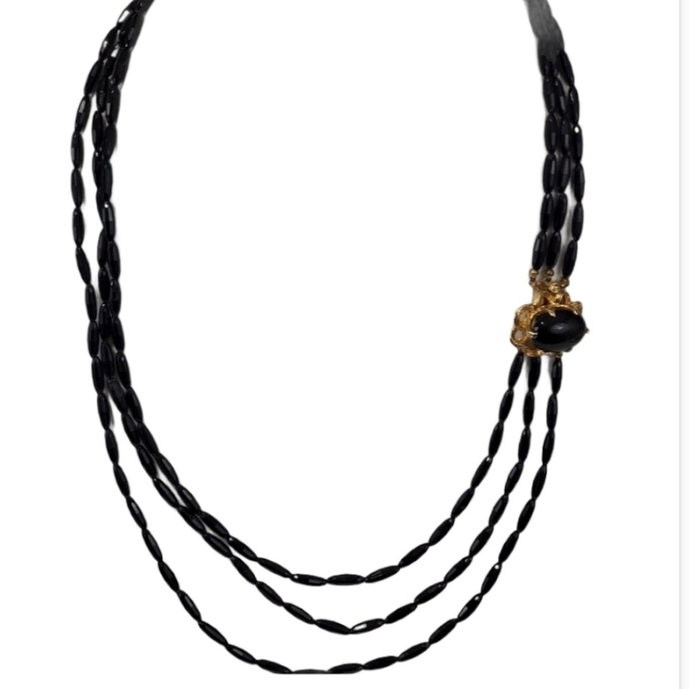 Castlecliff black multi strand Necklace